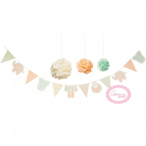 Grinalda e Pompons Bebé